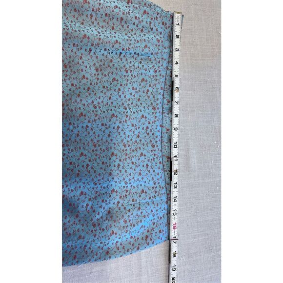 ZANELLA TOP DRAWER FLORIDA BLUE SHIRT BROWN FLORAL SZ 14 - Picture 10 of 12